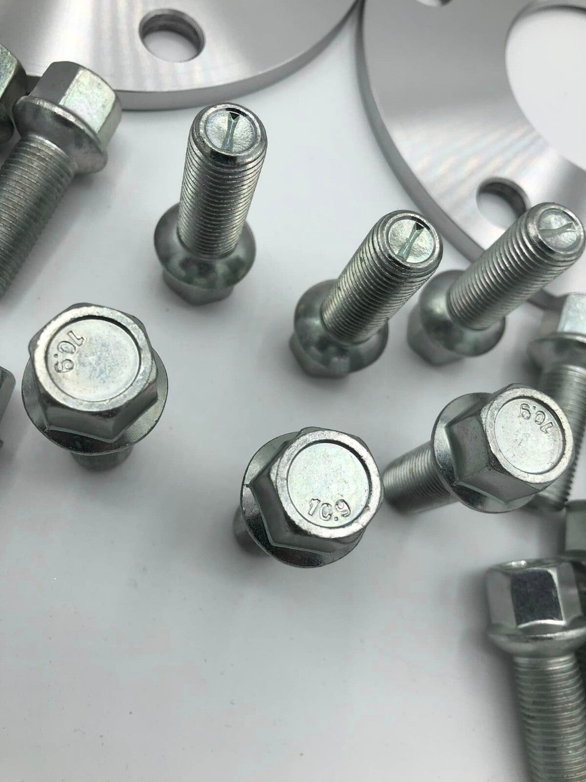 Porsche Wheel Spacers 7mm + Extended AF Bolts Set Of 2 in Silver 5x130 PSR9Line12