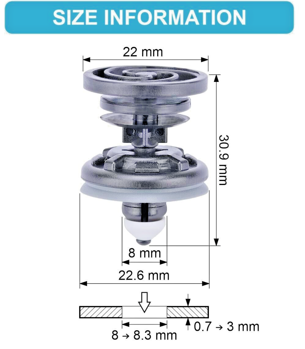 Seat, Skoda - Interior Door Card Trim Panel Fastener Clips Sprung Head, x15 Pcs.2