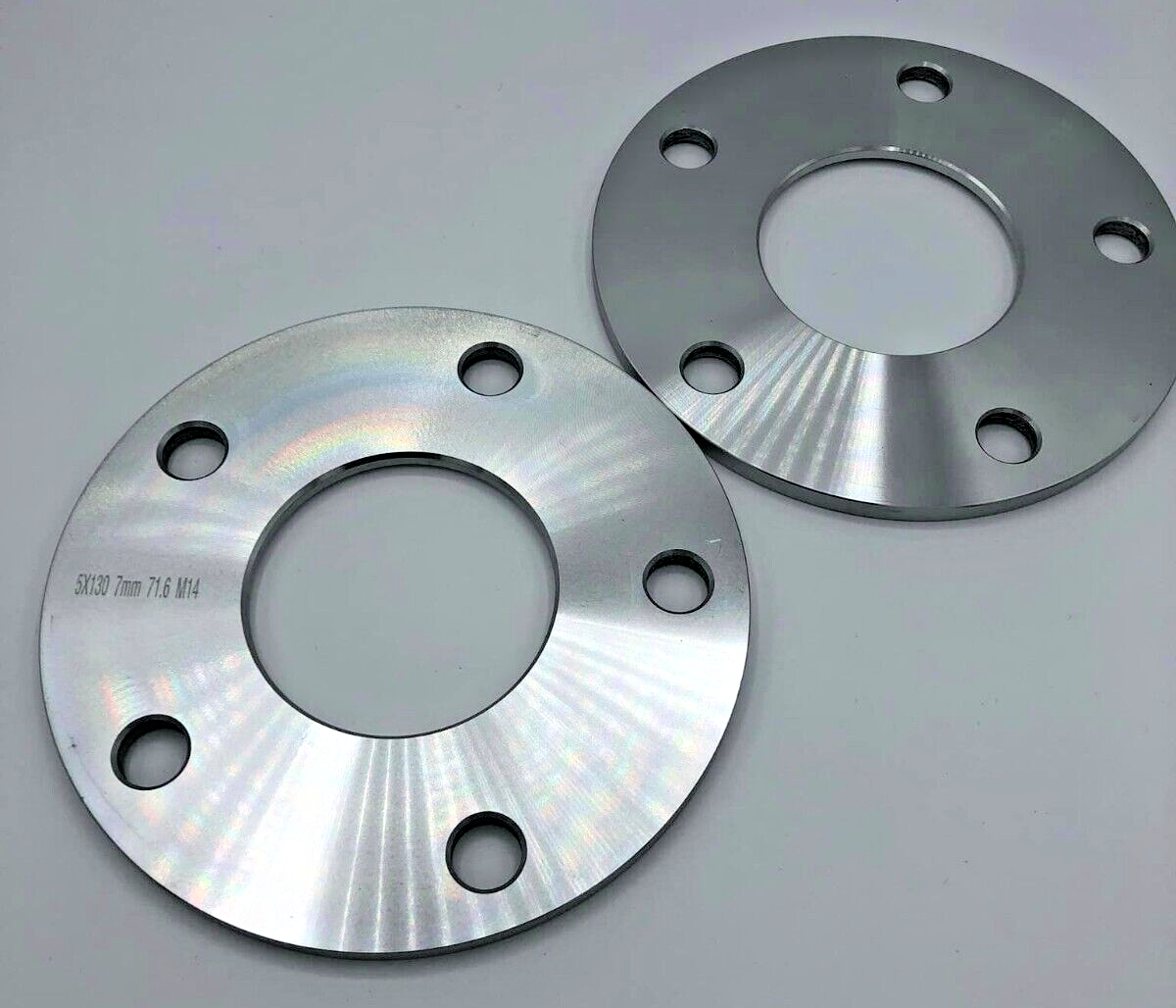 Porsche Wheel Spacers 7mm + Extended AF Bolts Set Of 2 in Silver 5x130 PSR9Line2