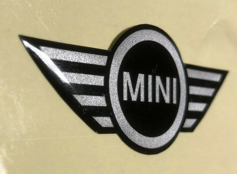 MINI Steering Wheel Badge Logo 3D Gel Domed Silver For Mini Gen1 R50 R52 R53 JCW2