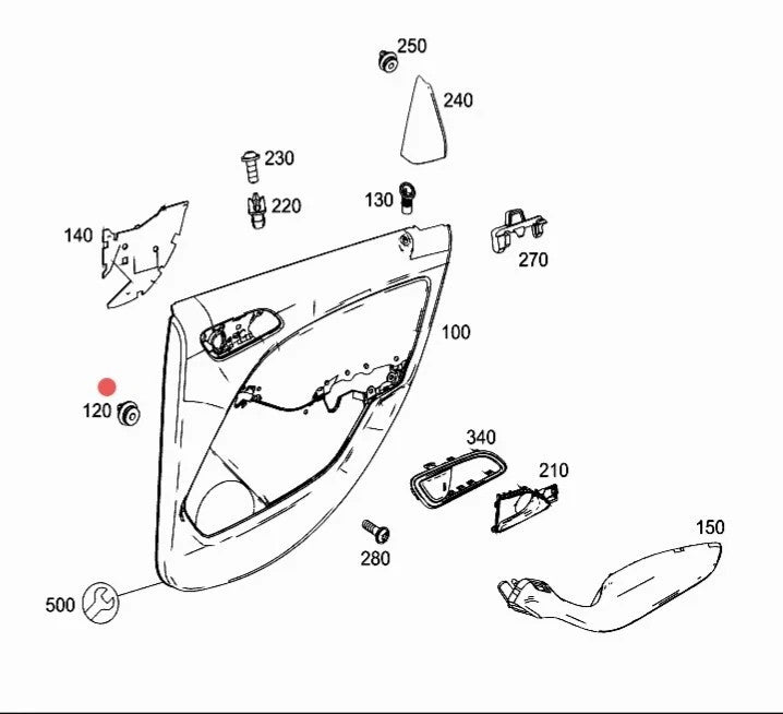Mercedes Benz Door Card Trim Panel Fastening Clip - 10 Pack fit A, B Class & GLA4