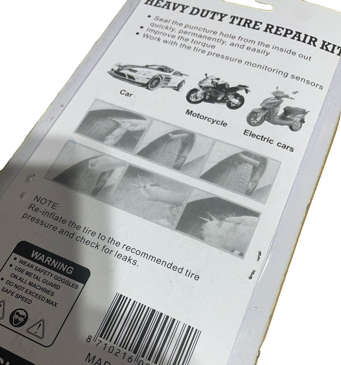 Heavy Duty Tyre Puncture Repair Kit – Car Motorcycle Van Emergency Roadside Fix.13