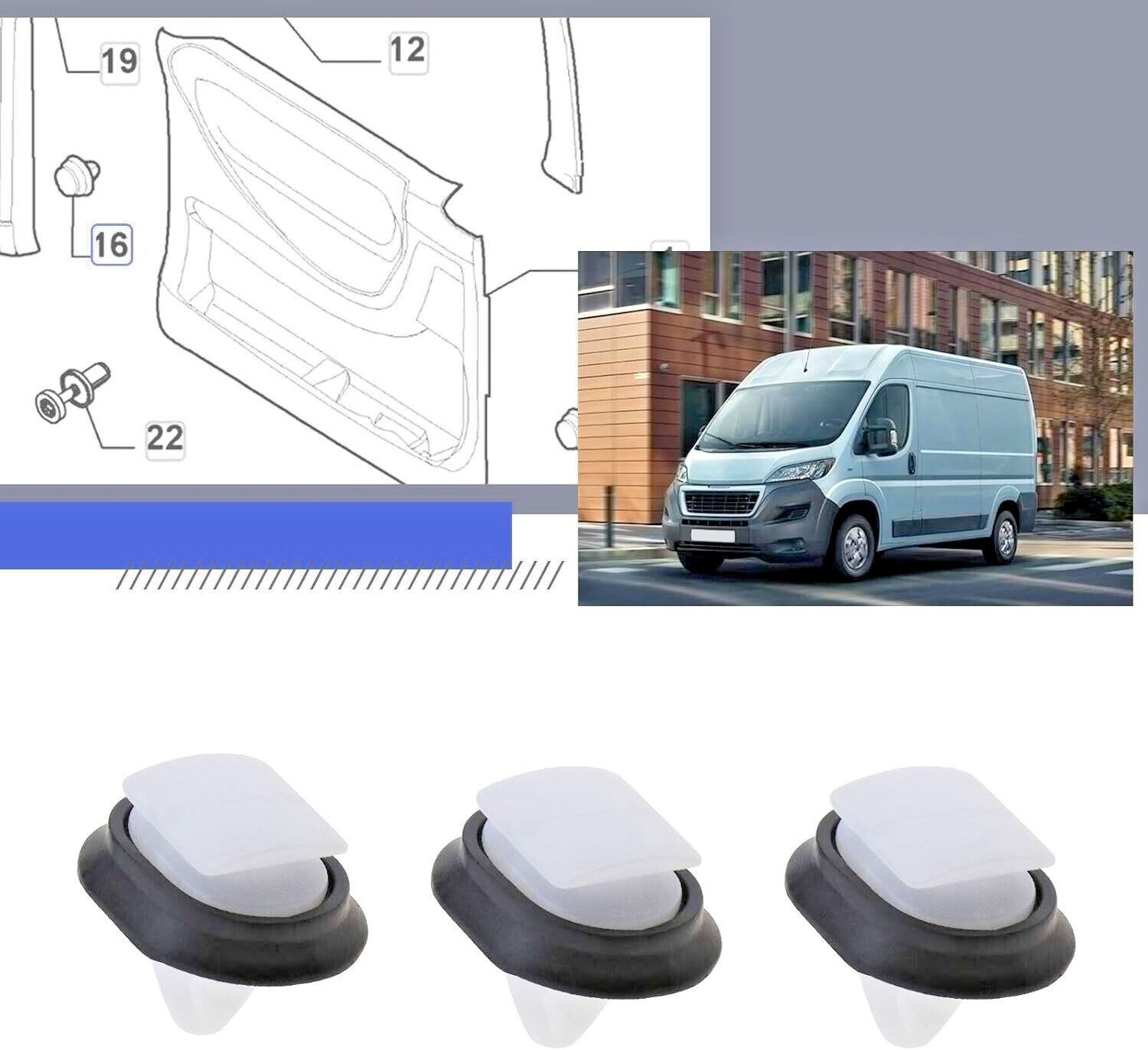 PEUGEOT Exterior Side Trim Clip x15 Pcs Peugeot 865543 Boxer & Bipper11