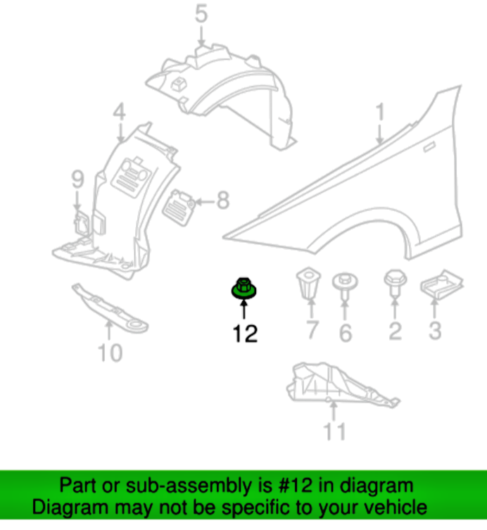 Hex Head Plastic Flanged 10mm Nuts,  Arch Liner Splash Guard, Undertray Clip x1515