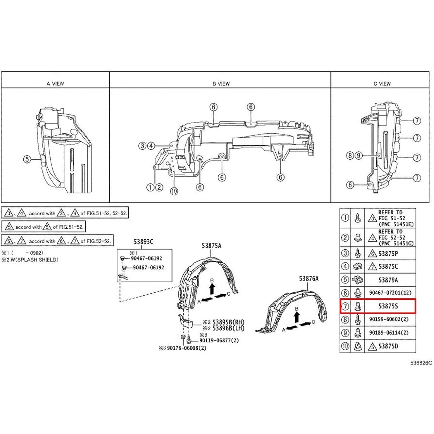 TOYOTA Screw Grommet Fixing Clip Fastener Wheel Arch Splash Guard Trim Panel x155