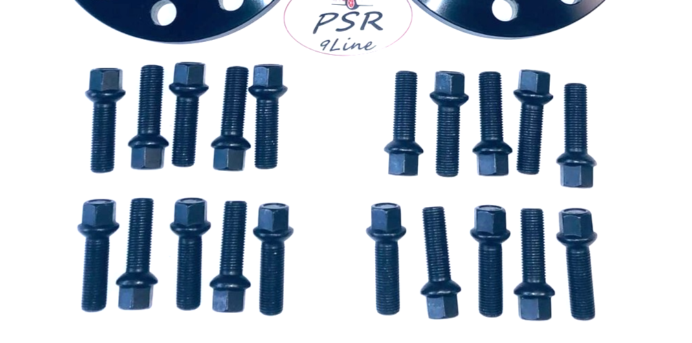 Black 15mm Wheel Spacers for Porsche 5x130 Pair with Extended Bolts AM UK Stock13