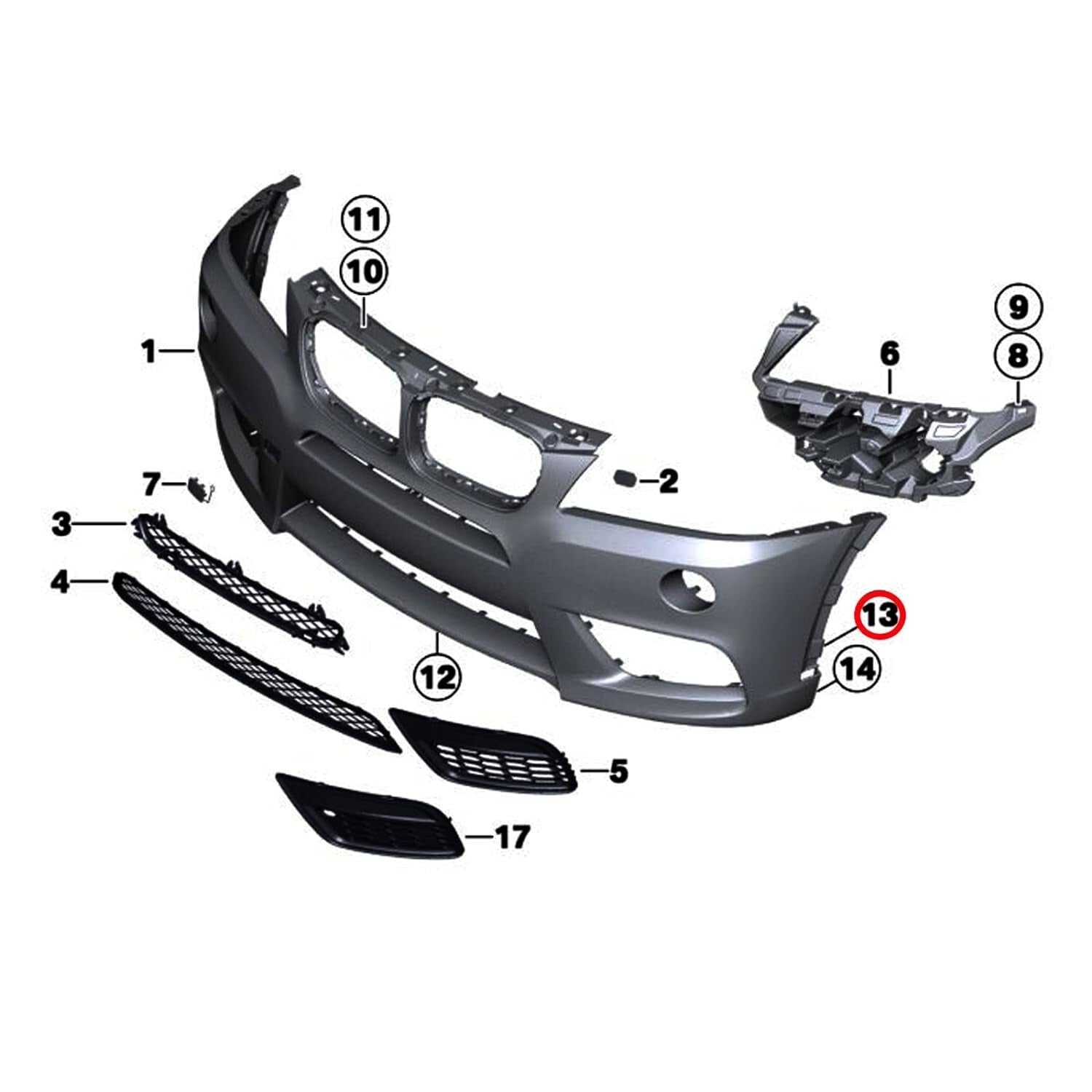 BMW X3 X5 X6 F25 E71 Wheel Arch Flare Trim Clips 07142151750 Blind Rivet 6mm x159