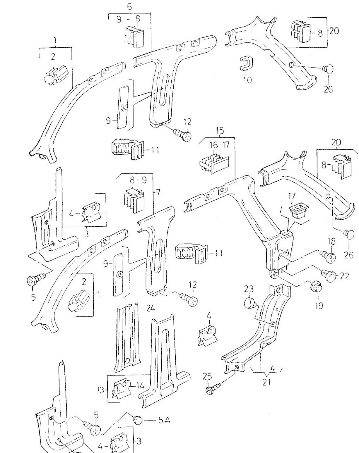 VW UNTHREADED PLASTIC NUTS ENGINE COVER UNDERTRAY SPLASH GUARDS 8E0825265C 20pcs11