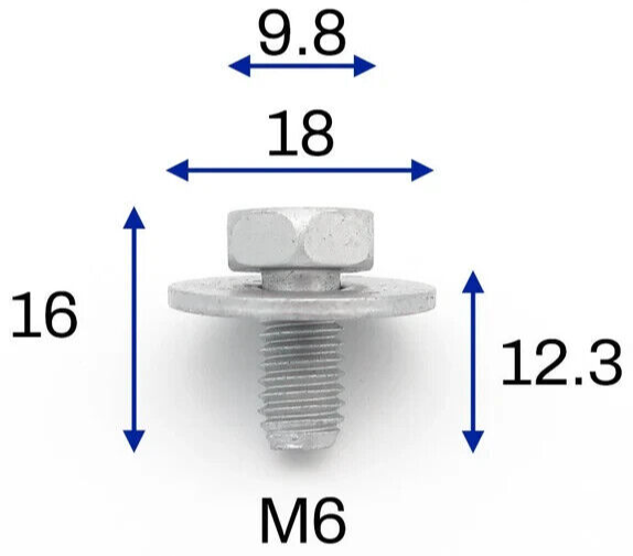 VW AUDI 10mm Captive Washer Bolt N10009110 x10 PCS Seat Skoda Fits Many Models4