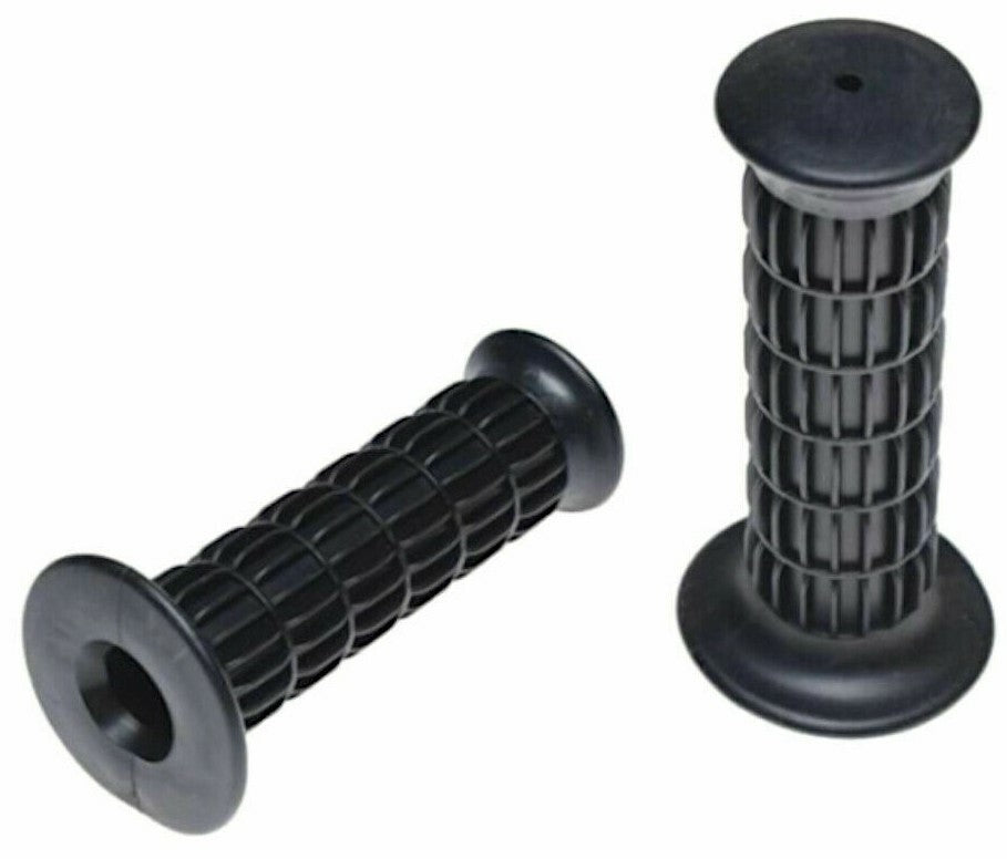 Motorcycle Handlebar Grips Black Rubber 22mm Length Old Retro Style Universal1