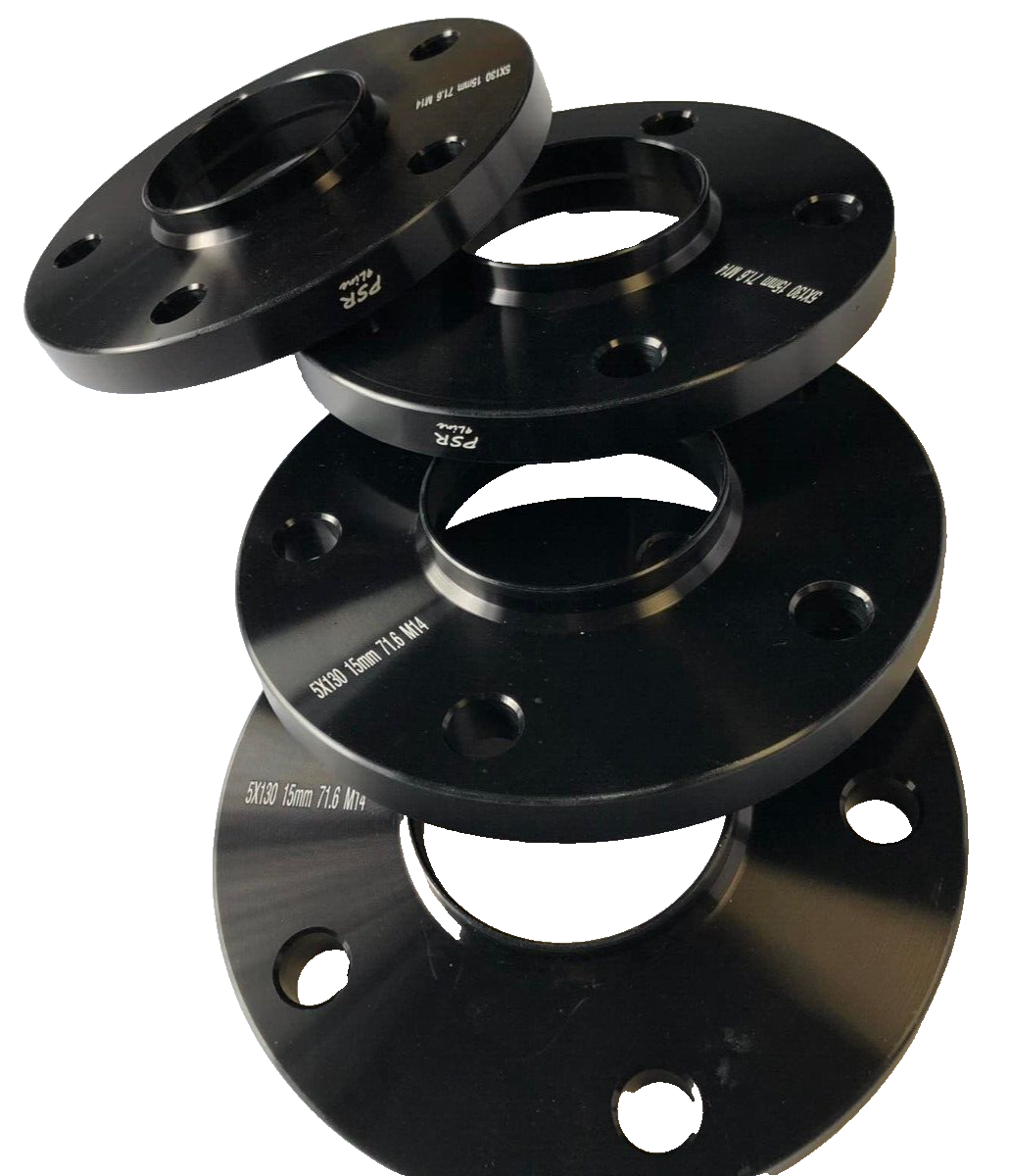 Porsche Wheel Spacers 15mm + Extended AF Bolts Set Of 4 in Black 5x130 PSR9Line4