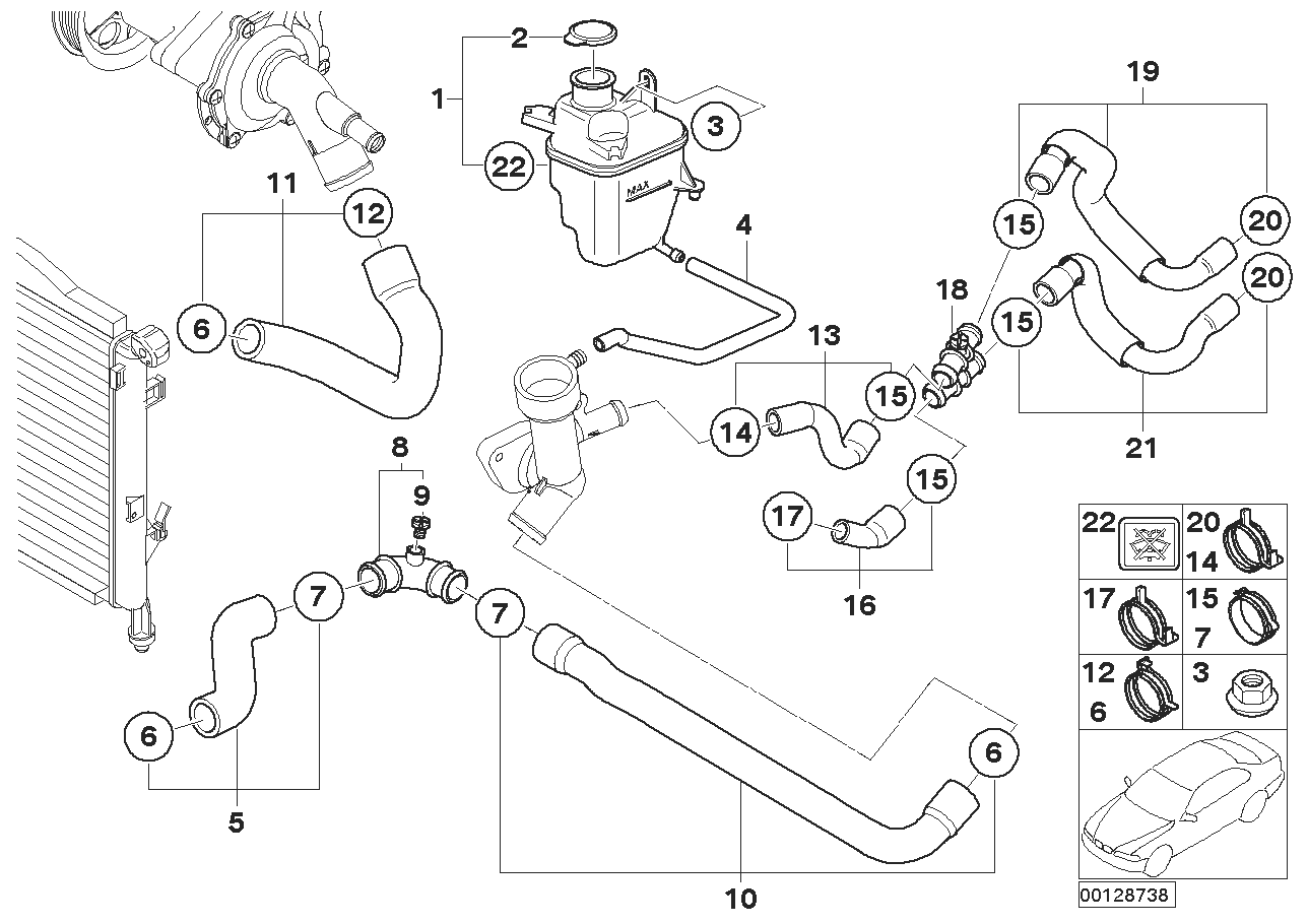 MINI BMW Top Radiator Hose Coolant Bleed Elbow 17127515487 For R50 R52 fit 01-067