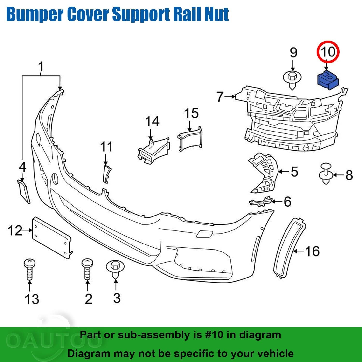 BMW C-Clip Grommet for Plastic Nut & Fixing of Trim Panels on Many Models - # 1013