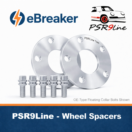 PORSCHE 7mm Wheel Spacers 5x130 With Extended O.E Bolts Precision Fit in Silver0