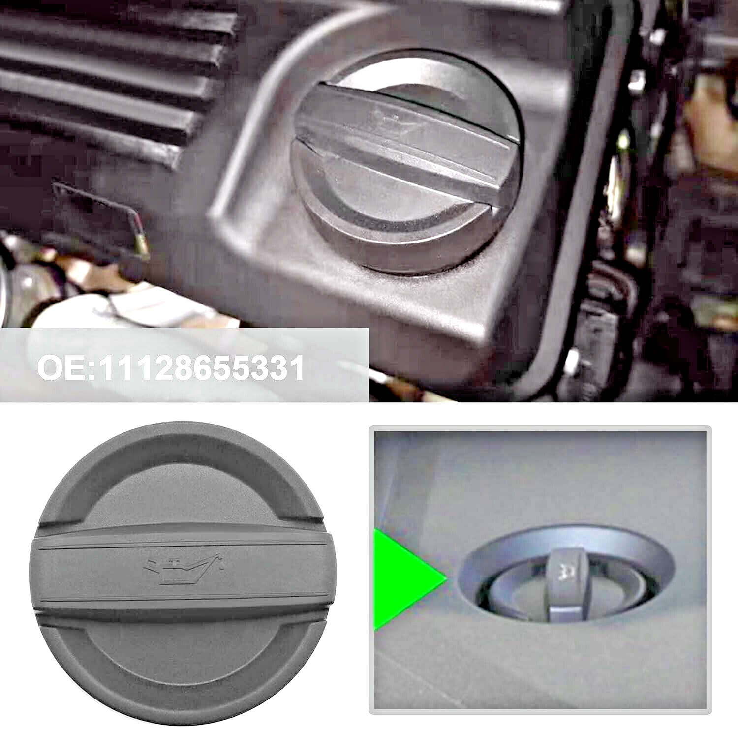 BMW Engine Oil Filler Cap Replacement 1,2,3 Series. 1112865533122