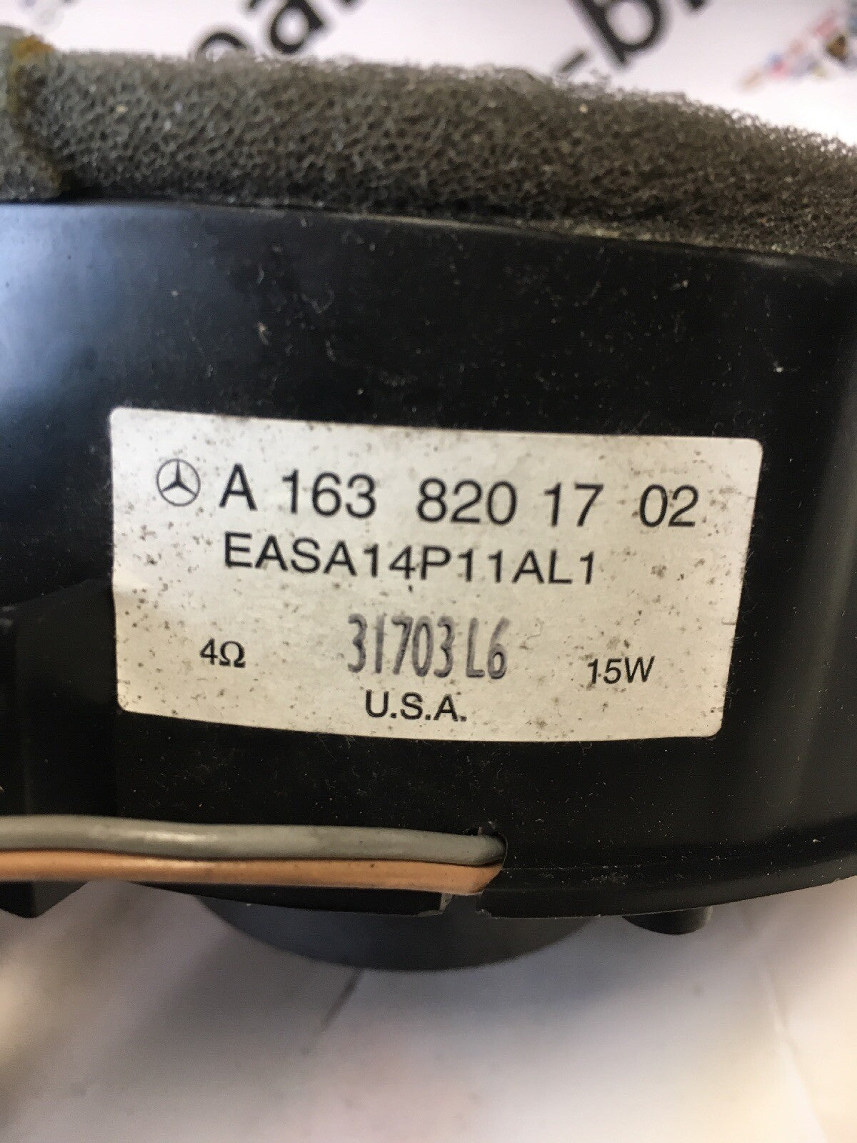 Door Speaker Rear Left  From MERCEDES W163 ML270 CDI2