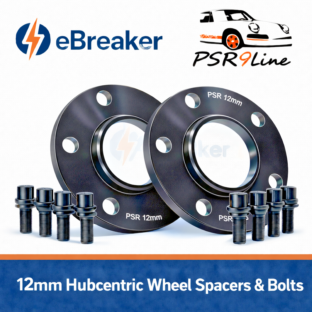PORSCHE 12mm Wheel Spacers 5x130 With Extended O.E Bolts, Precision Fit in Black0