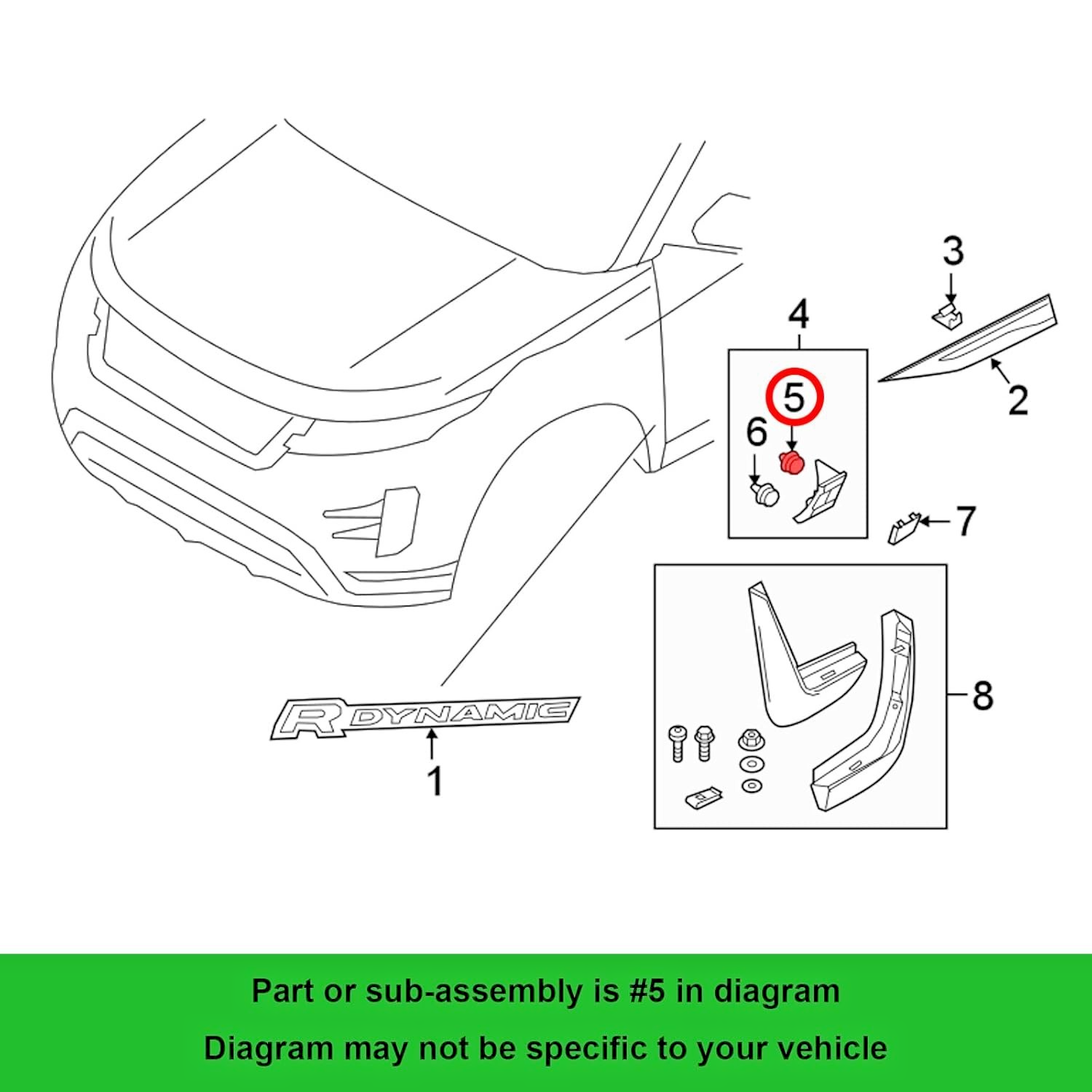 Land Rover Door & Body Trim Panel Fastener Clip fits Range Evoque & Defender #1516