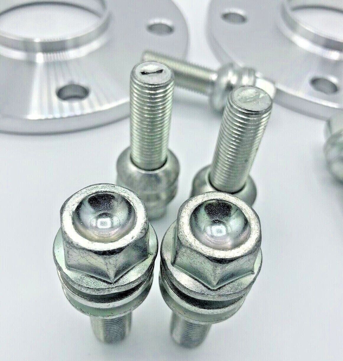 Porsche Wheel Spacers 15mm + Extended OE Bolts Set Of 2 in Silver 5x130 PSR9Line15