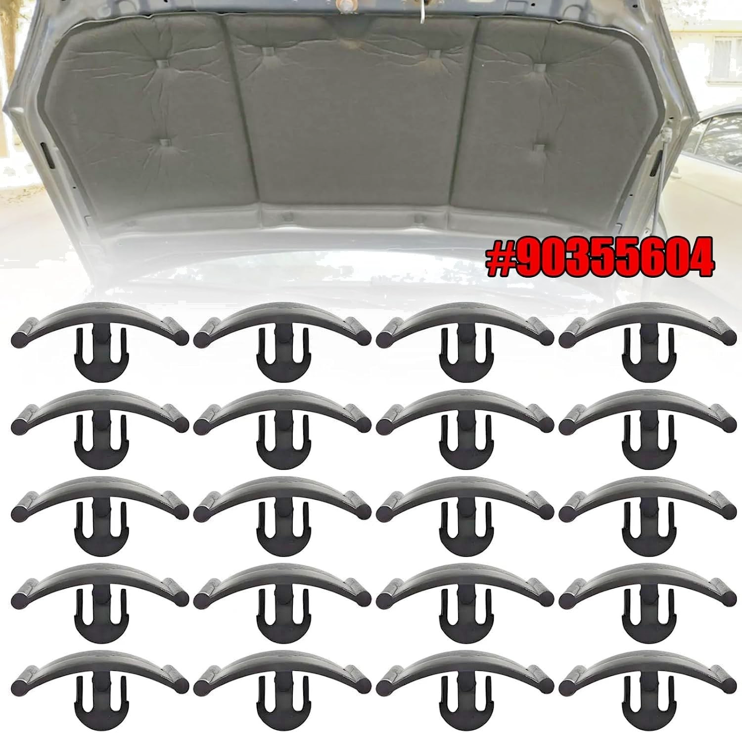VAUXHALL Bonnet Insulation Sound Deadening Trim Pad Fastener Clips 90355604 # 1016