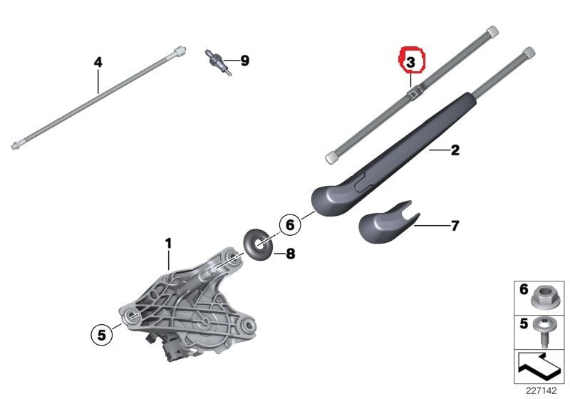 Rear Wiper Blade Refill BMW X3 F25 Model From Year 2010 Inc Lci3