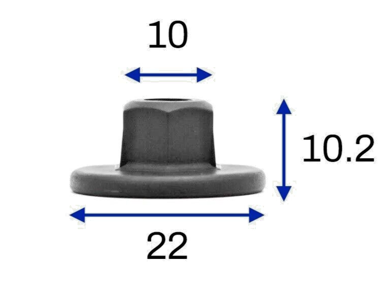 15x BMW MINI 10mm Hex Head Plastic Threaded Nut 7169847 071471698471