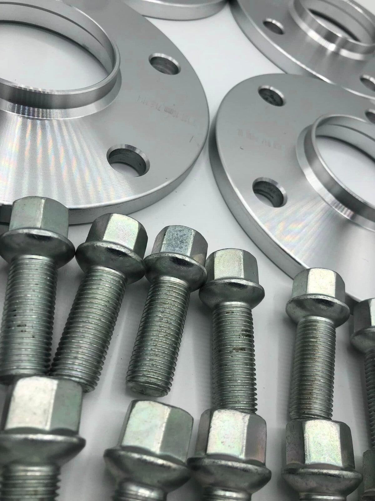 Porsche Wheel Spacers 12mm + Extended AF Bolts Set Of 4 in Silver 5x130 PSR9Line6