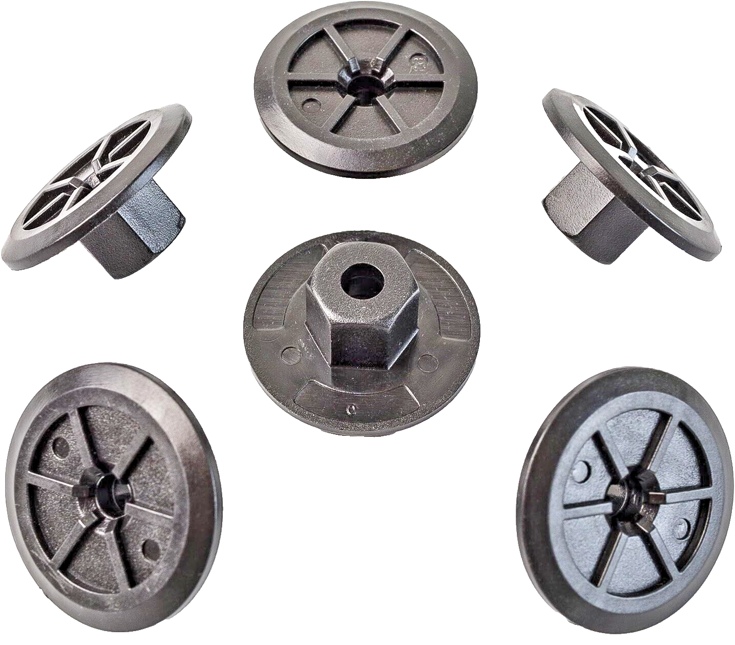 Hex Head Plastic Flanged 10mm Nut x5 pcs Arch Liner, Splash Guard, Underbody1