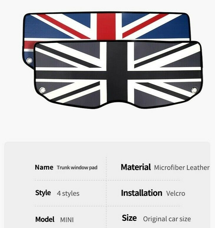 Parcel Shelf Leather Pad Union Jack Grey For Mini R50 R53 2001 - 20062