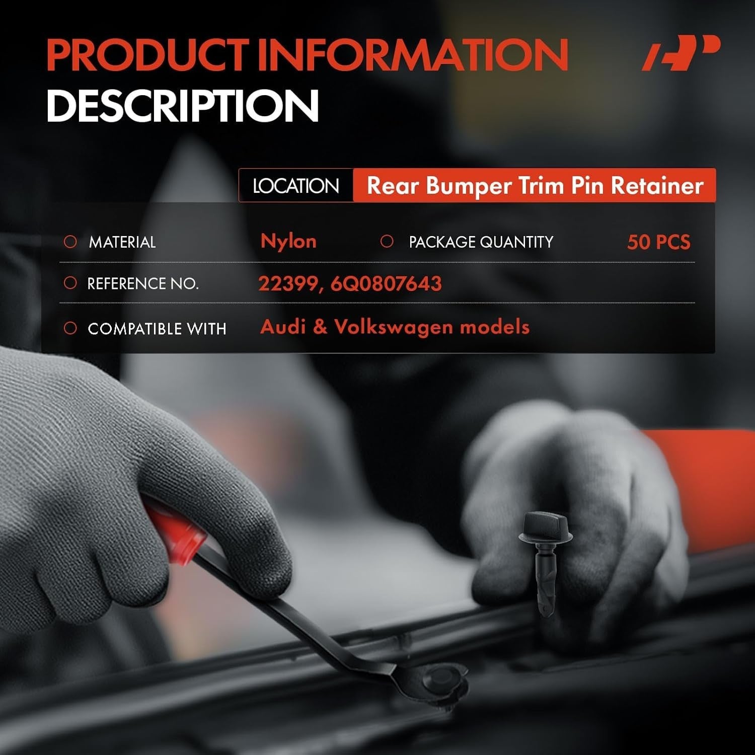 VOLKSWAGEN Bumper Tow Eye Cover Twist Bolt Locking Fastener VW Clips - Pack of 417