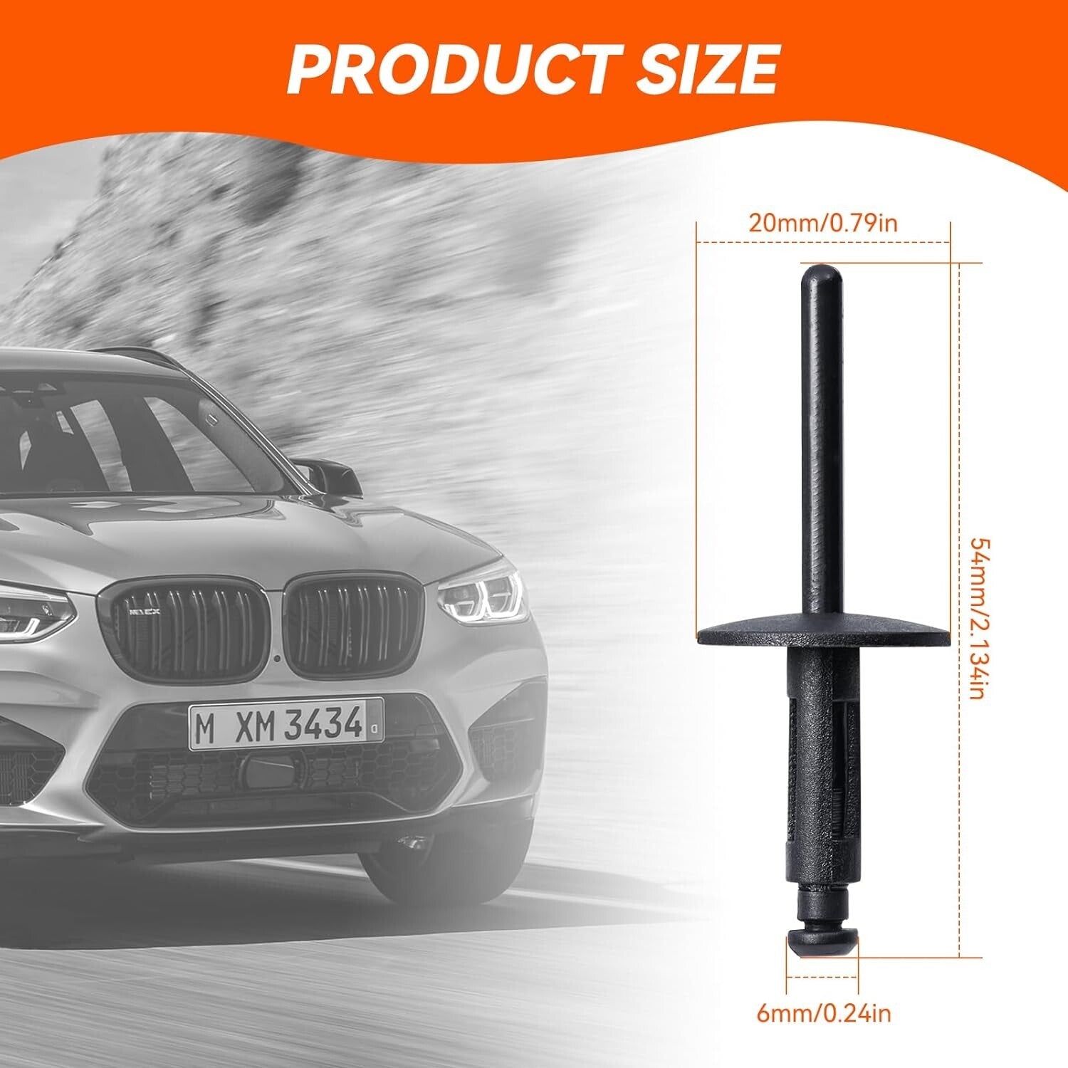 BMW X1 X2 X3 X4 X5 X6 F G Wheel Arch Flare Trim Clips 07147293278 Rivet 6mm x1515