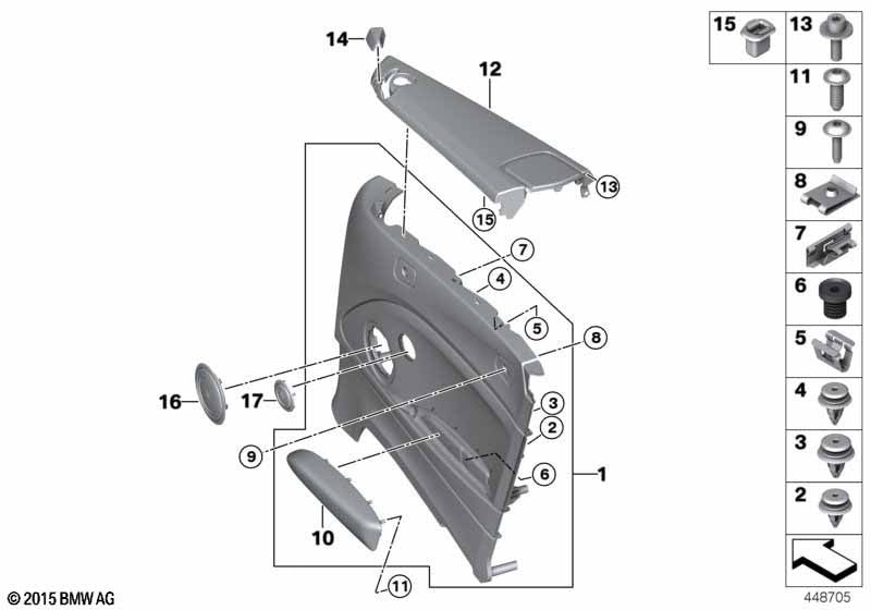 BMW Trim Panel Fastening Fixing Clips Interior Plastic Blue 07147129317  x5 pcs14