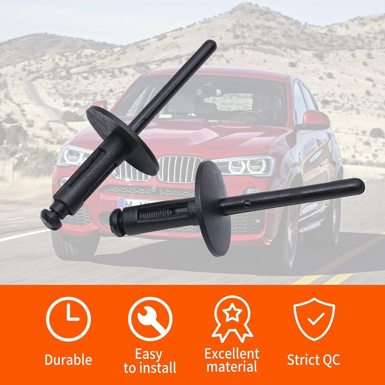 BMW X1 X2 X3 X4 X5 X6 F G Wheel Arch Flare Trim Clips 07147293278 Rivet 6mm x516