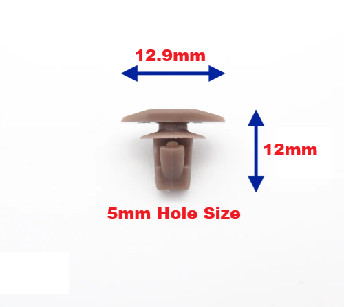 Mitsubishi Weatherstrip Rubber Seal Retaining Trim Clip Brown MU481027 Pack Of 51