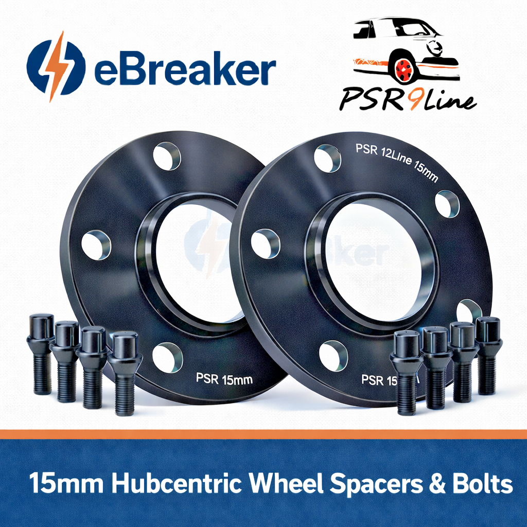 Black 15mm Wheel Spacers for Porsche 5x130 Pair with Extended Bolts AM UK Stock0