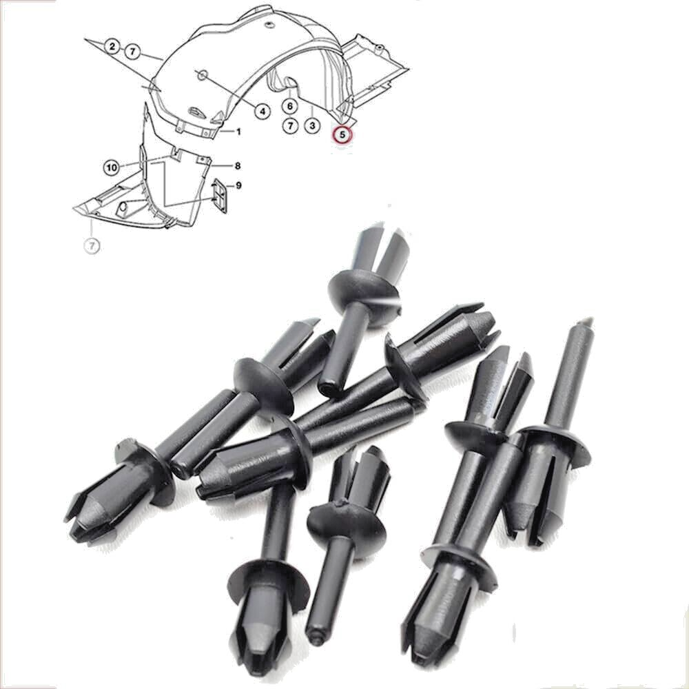 Plastic Rivet Clips for BMW K & R Motorbike 5mm  Frame Fairing Mud Gaurd x5.5