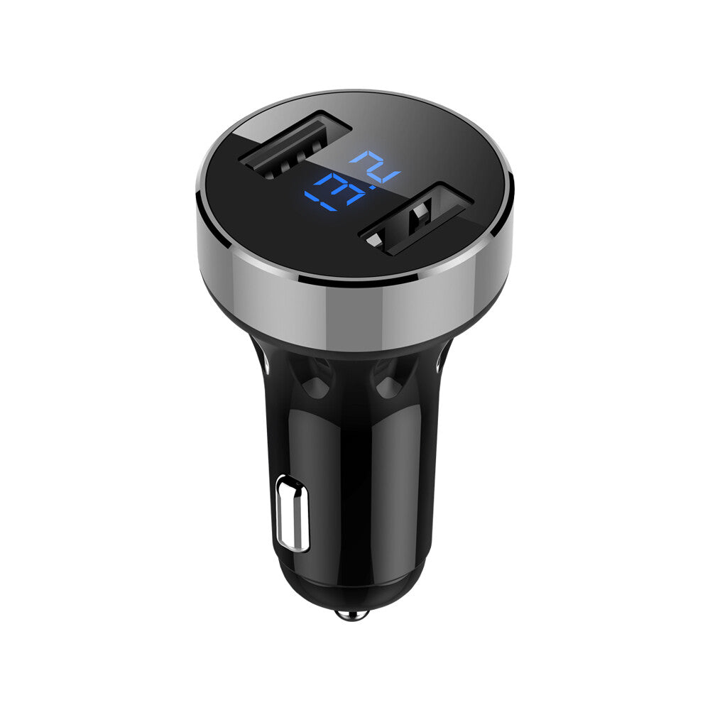 Car USB Twin Charging Point with LED Battery Voltage display Fast Charge Amber0