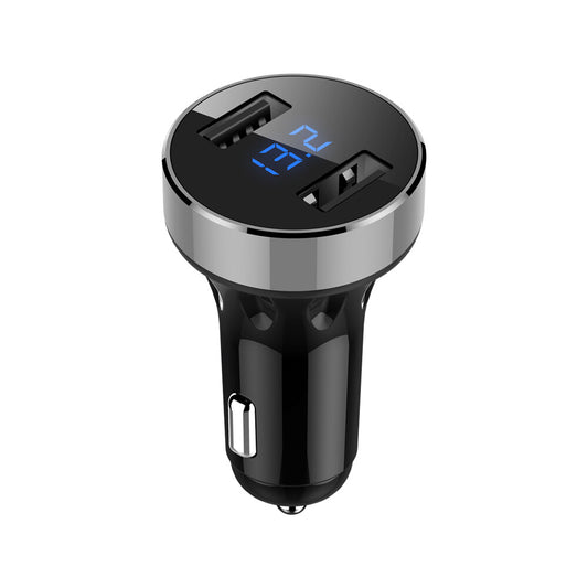 Car USB Twin Charging Point with LED Battery Voltage display Fast Charge Amber0