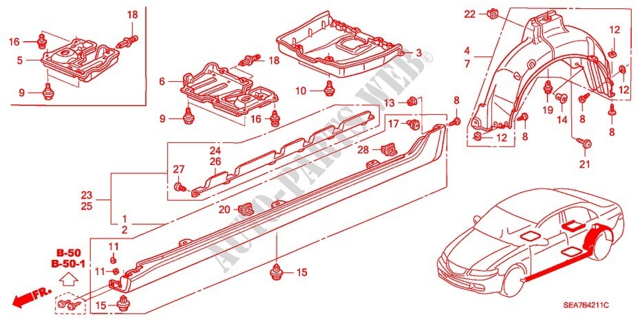 Honda Trim Clips Bumper Grill Under Cover - Accord 91503-S0K-A01 Quantity 20 pcs6