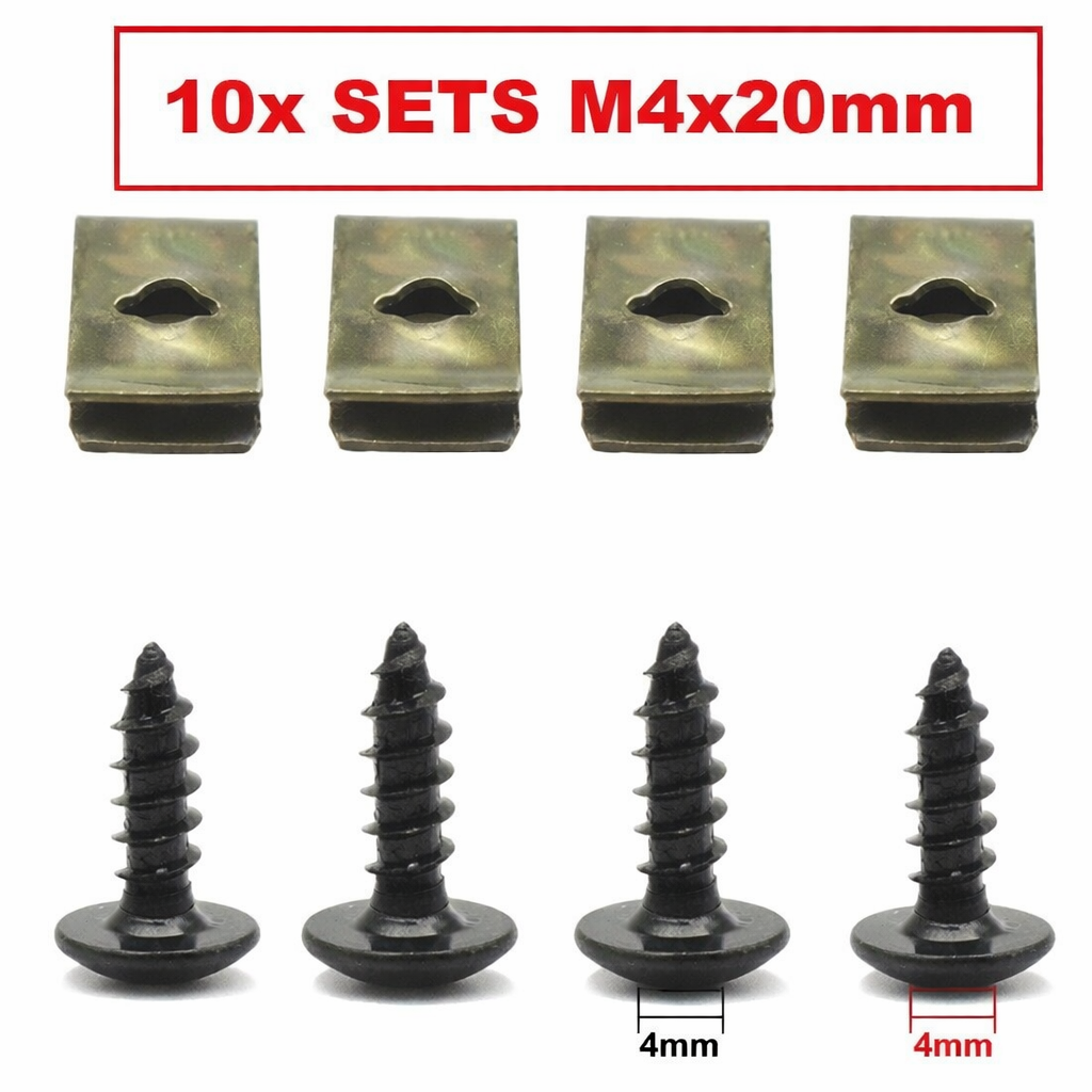 Undertray Splash Guard Protection Panel U Clips With Self Tapping Screws 10x Set17