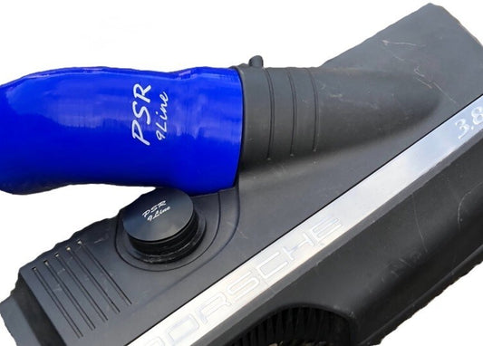 Porsche 997 Resonator Delete Air Box Modification with Blue Induction Pipe Plug0