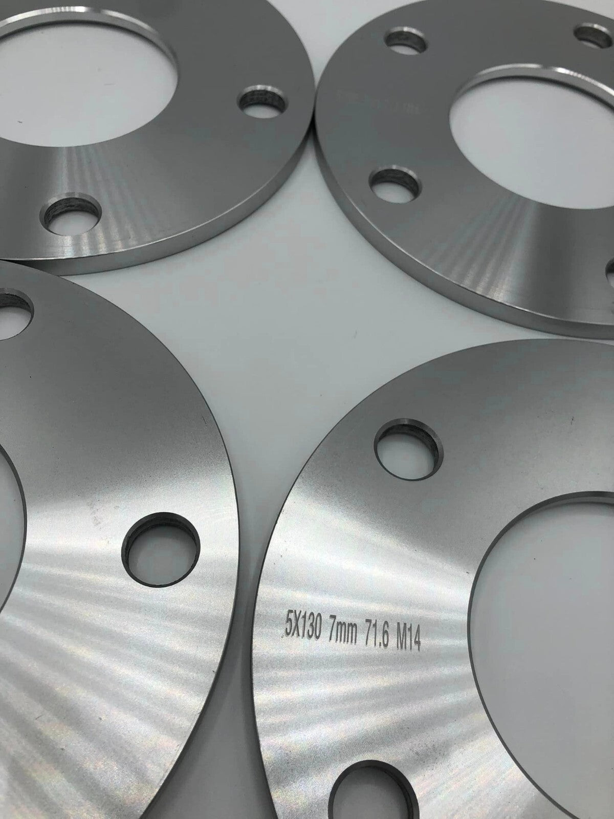 Porsche Wheel Spacers 7mm + Extended AF Bolts Set Of 2 in Silver 5x130 PSR9Line7