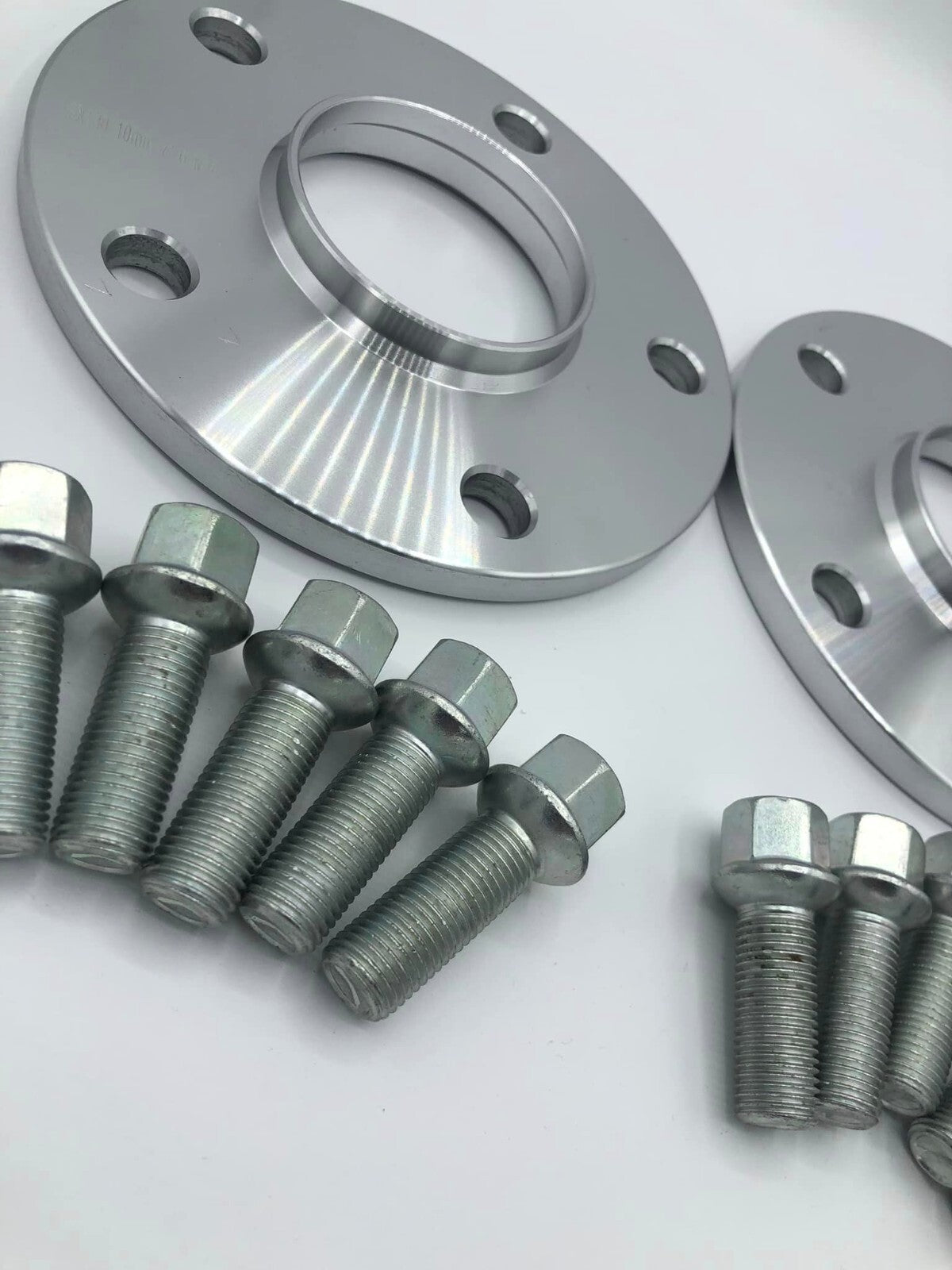 Porsche Wheel Spacers 12mm + Extended AF Bolts Set Of 4 in Silver 5x130 PSR9Line10