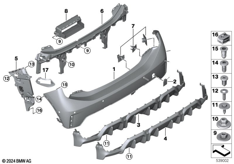 BMW Rear Bumper Bracket Clip Hanger Retainer 1 2 5 X1 X3 Series 2015 Onwards #204