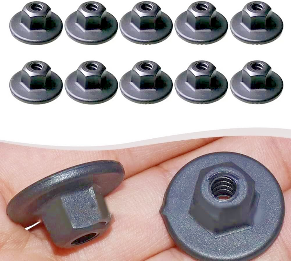Universal 10mm Hex Head Plastic Flanged Nuts 15pk Arch Liner Splash Shield Trim.3