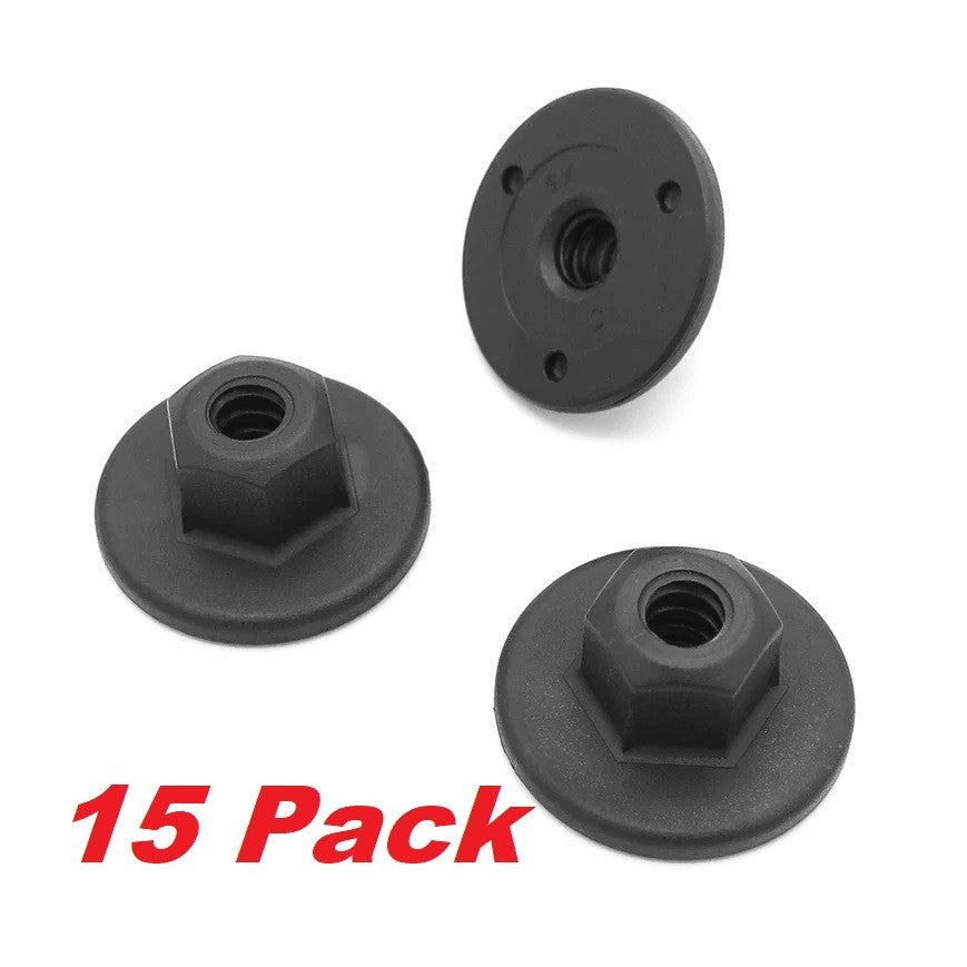 Underbody Shield 10 mm Hex Plastic Flanged Nut  Arch Liner Secure Trim Fix 15pcs0