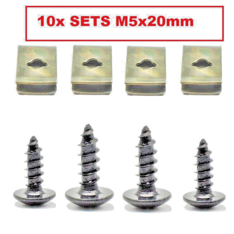 Car undertray Splashguard Speed Fastener Self Tapping Screws Panel U Clips x101