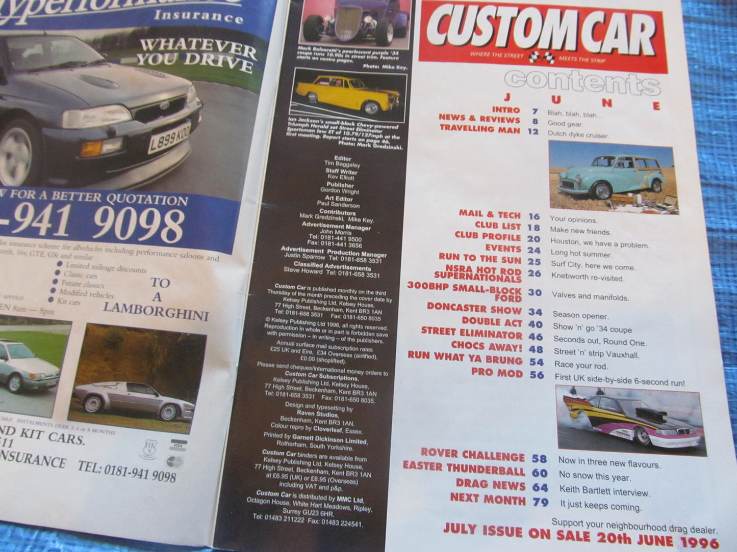 CUSTOM CAR MAGAZINE JUNE 1996 MORRIS MINOR UK STREET RACERS 34 COUPE   #bk11