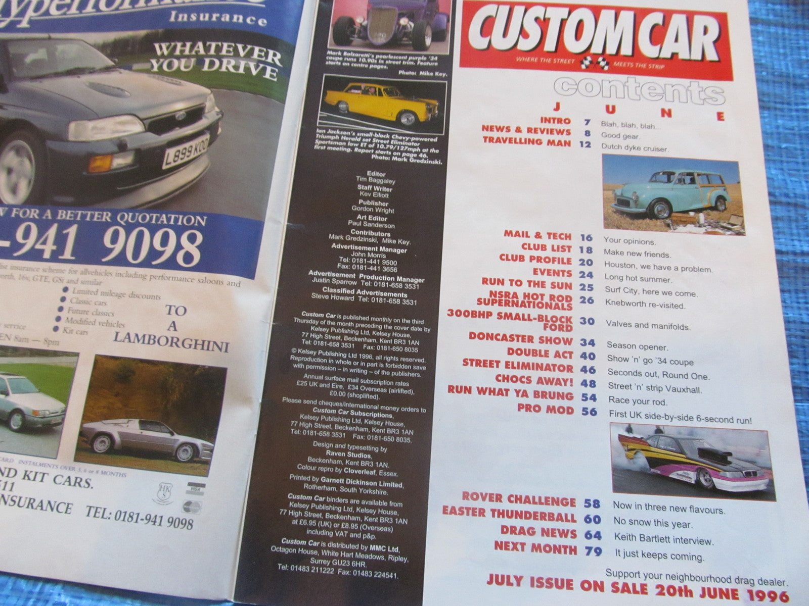 CUSTOM CAR MAGAZINE JUNE 1996 MORRIS MINOR UK STREET RACERS 34 COUPE   #bk11