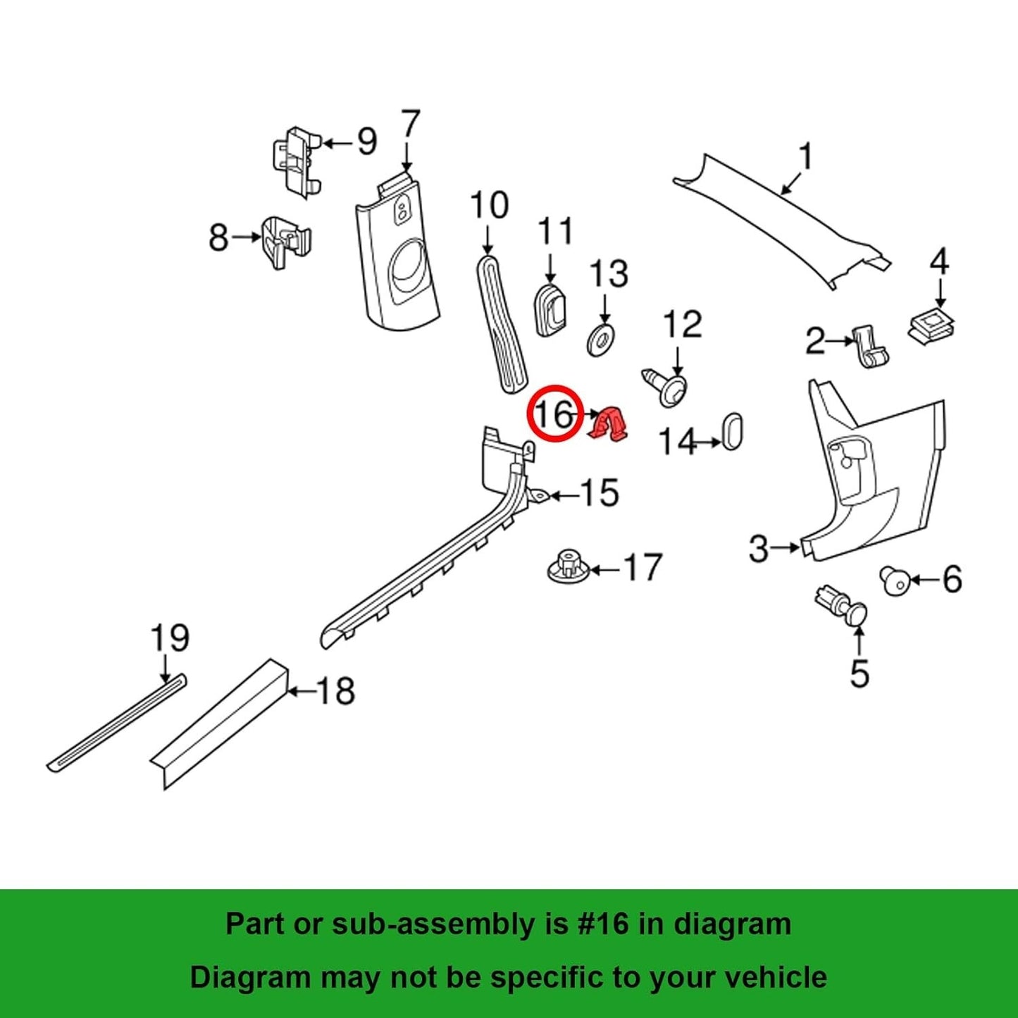 AUDI Interior Door Sill Pillar Trim Consol Panel Metal Clip Fasteners -  Pack 1510